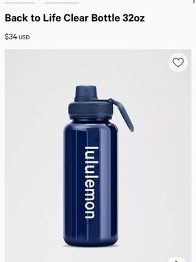 lululemon athletica Back to Life Clear Bottle in Navy Blue NWT